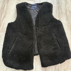 Madewell Black Sherpa Faux Fur Vest Size Medium